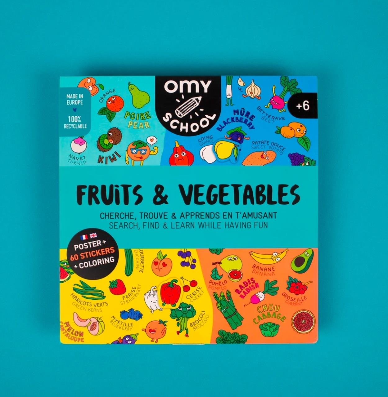 OMY School Öğretici Poster - Fruits & Vegetables