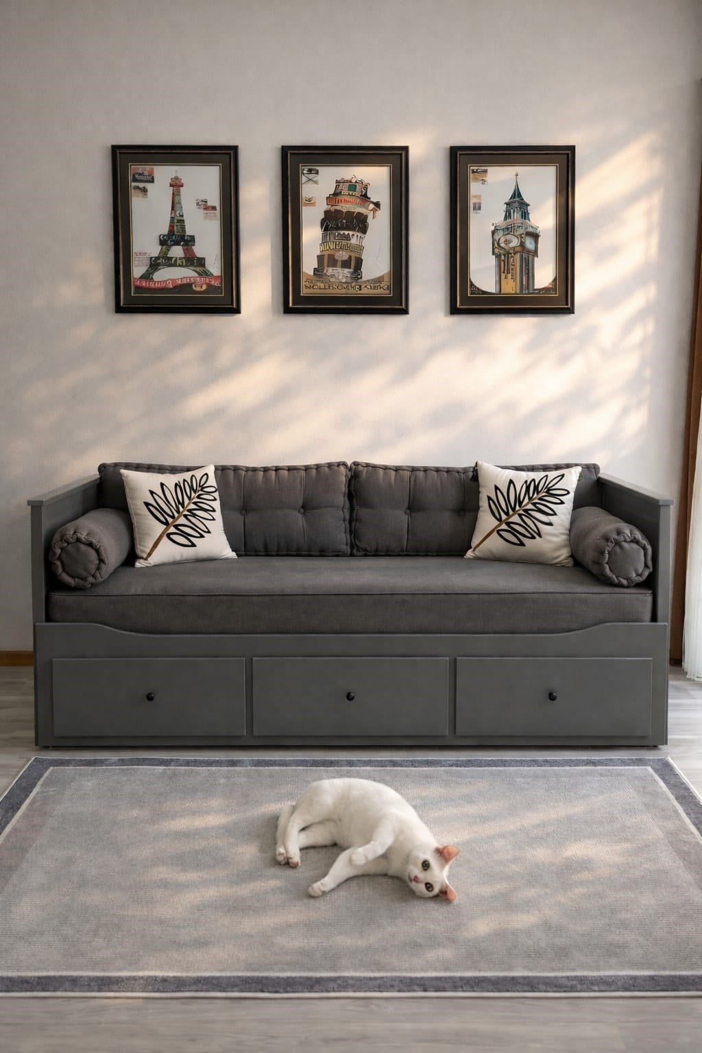 El İşçilikli Soft Kumaş Divan Seti