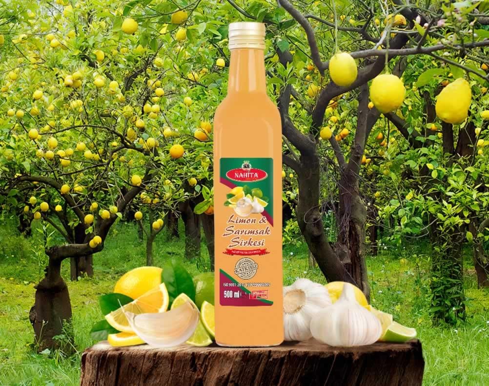 Organik Limon Sarımsak Sirkesi