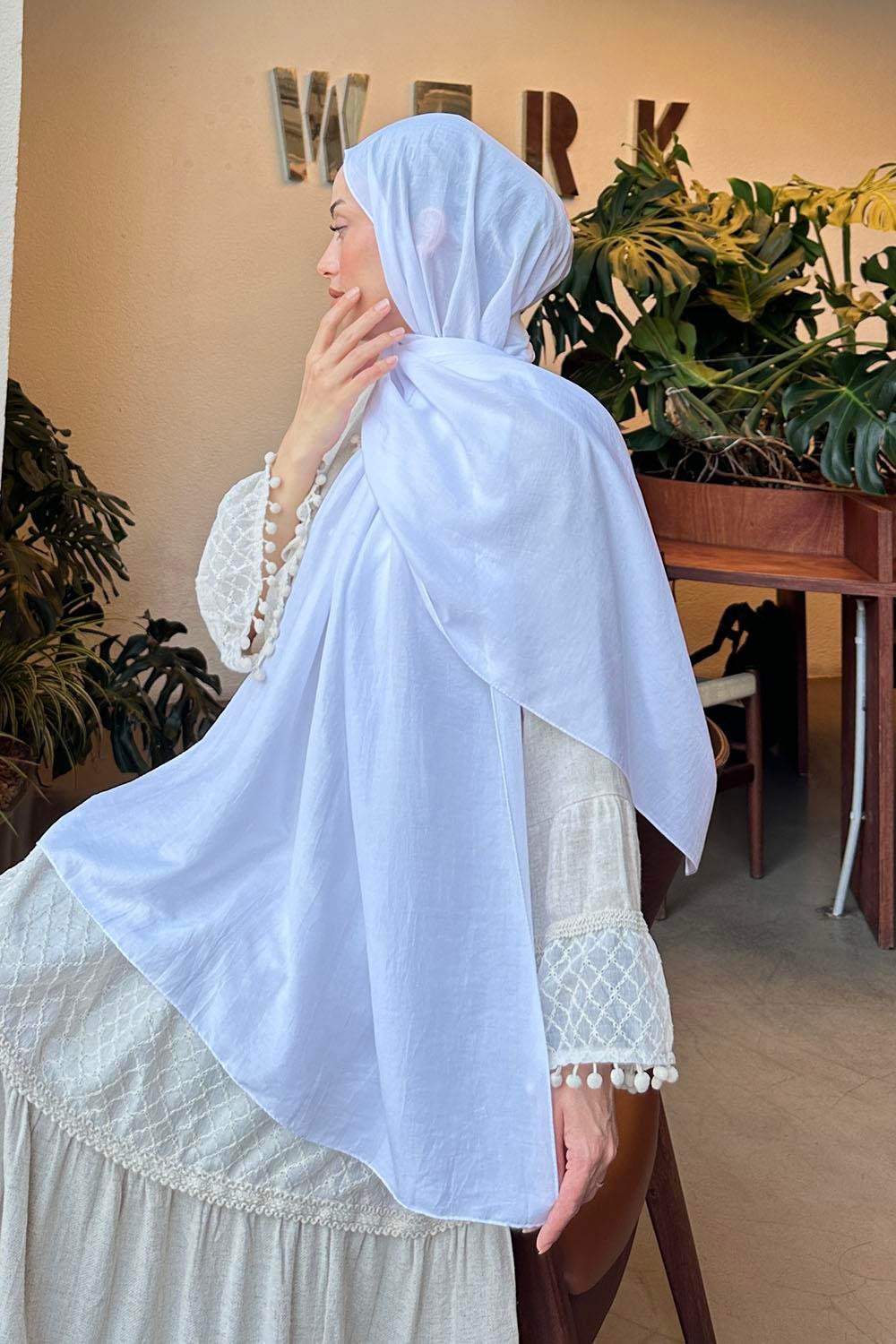 Comfort Pamuk Şal Beyaz