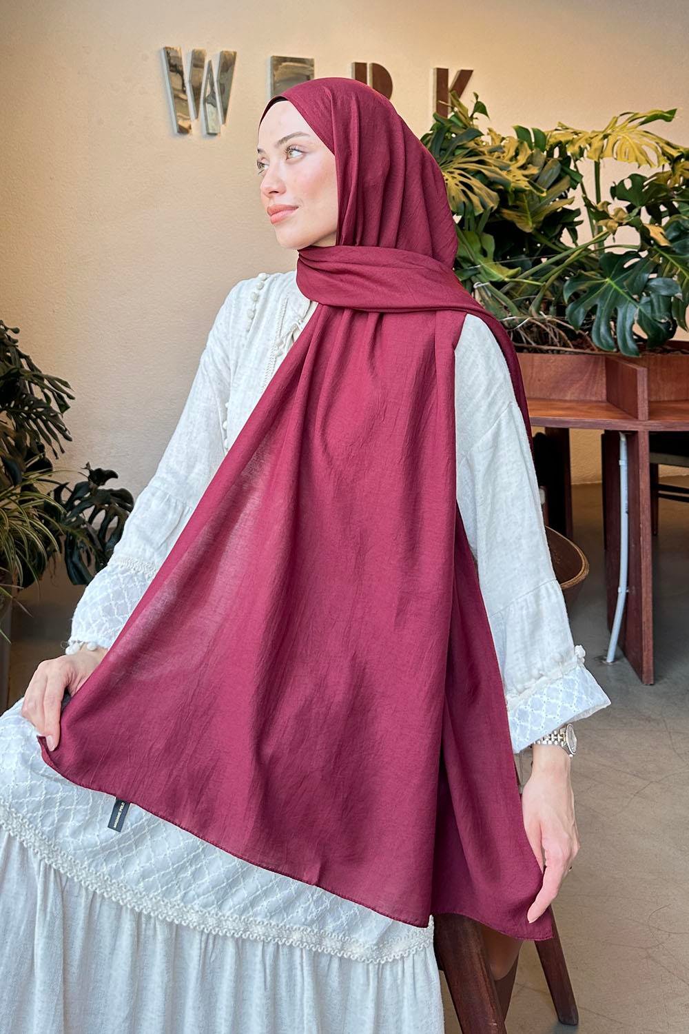 Comfort Pamuk Şal Koyu Bordo