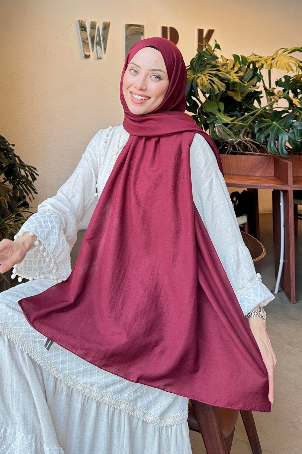 Comfort Pamuk Şal Koyu Bordo