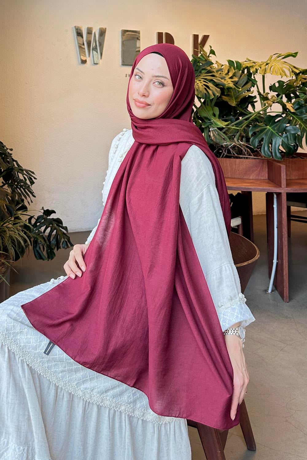 Comfort Pamuk Şal Koyu Bordo