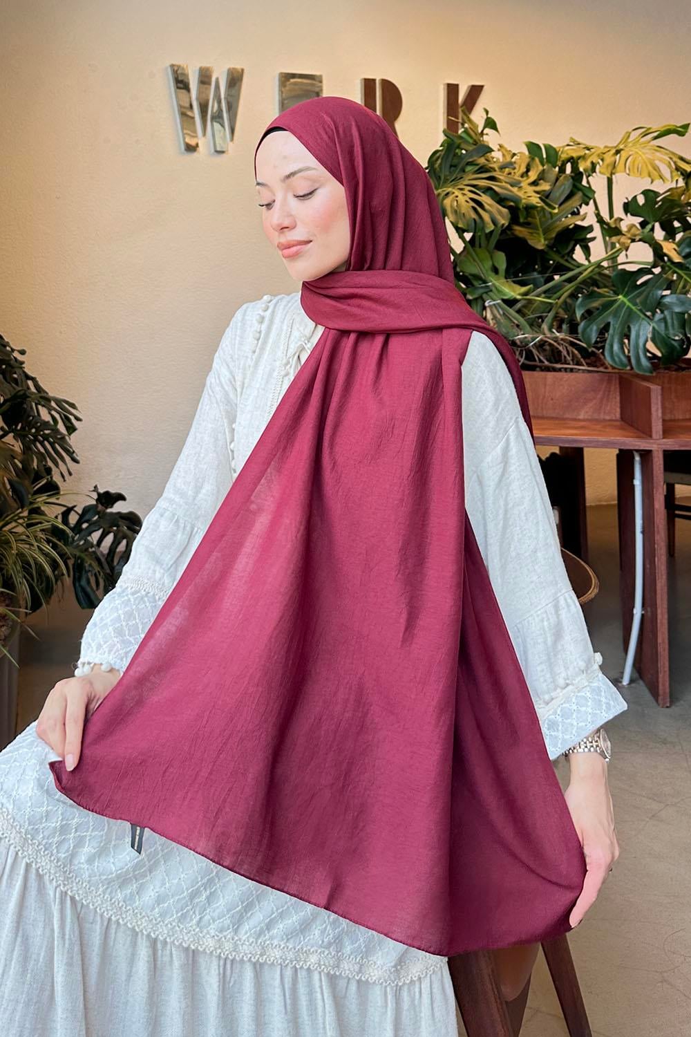 Comfort Pamuk Şal Koyu Bordo