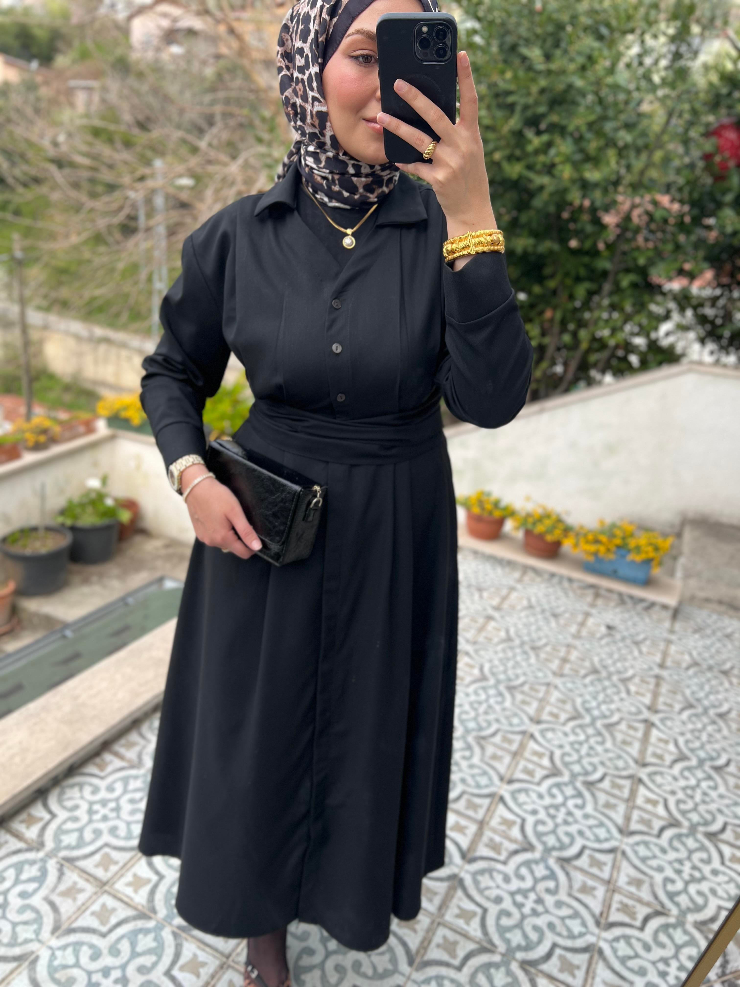 BAĞLAMALI KETEN ELBİSE