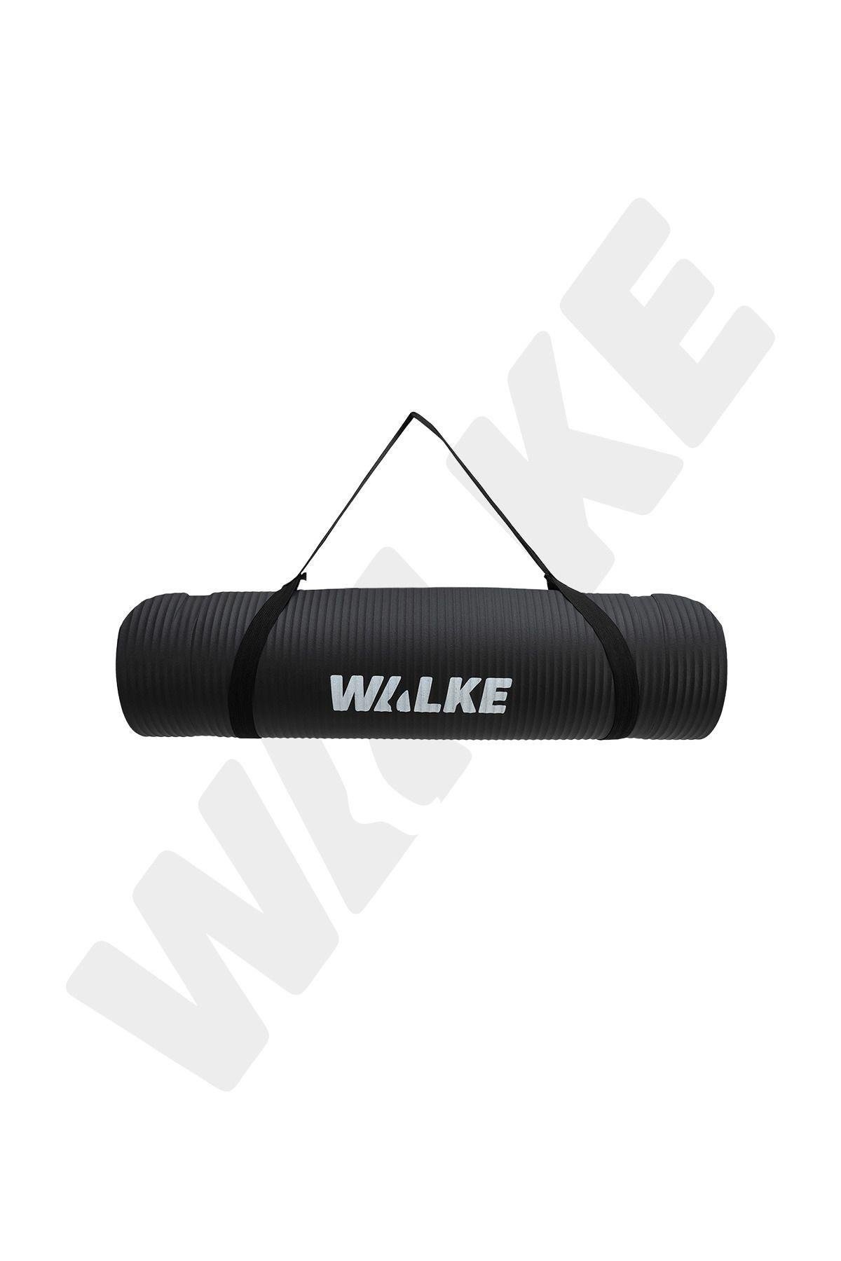 Walke Premium 10 mm Taşıma Askılı Pilates Minderi Yoga Matı Siyah