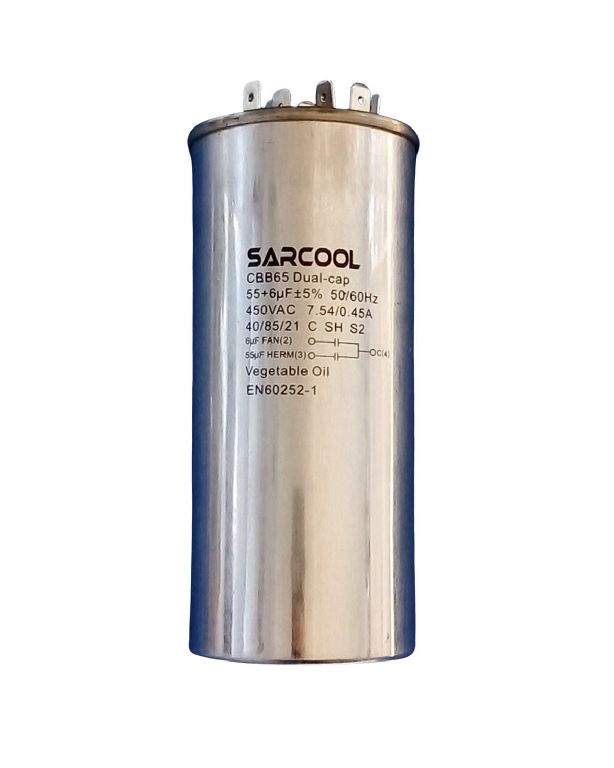 Klima Kondansatör 55+6 Uf 450 V Ac Kapasitör Cbb65