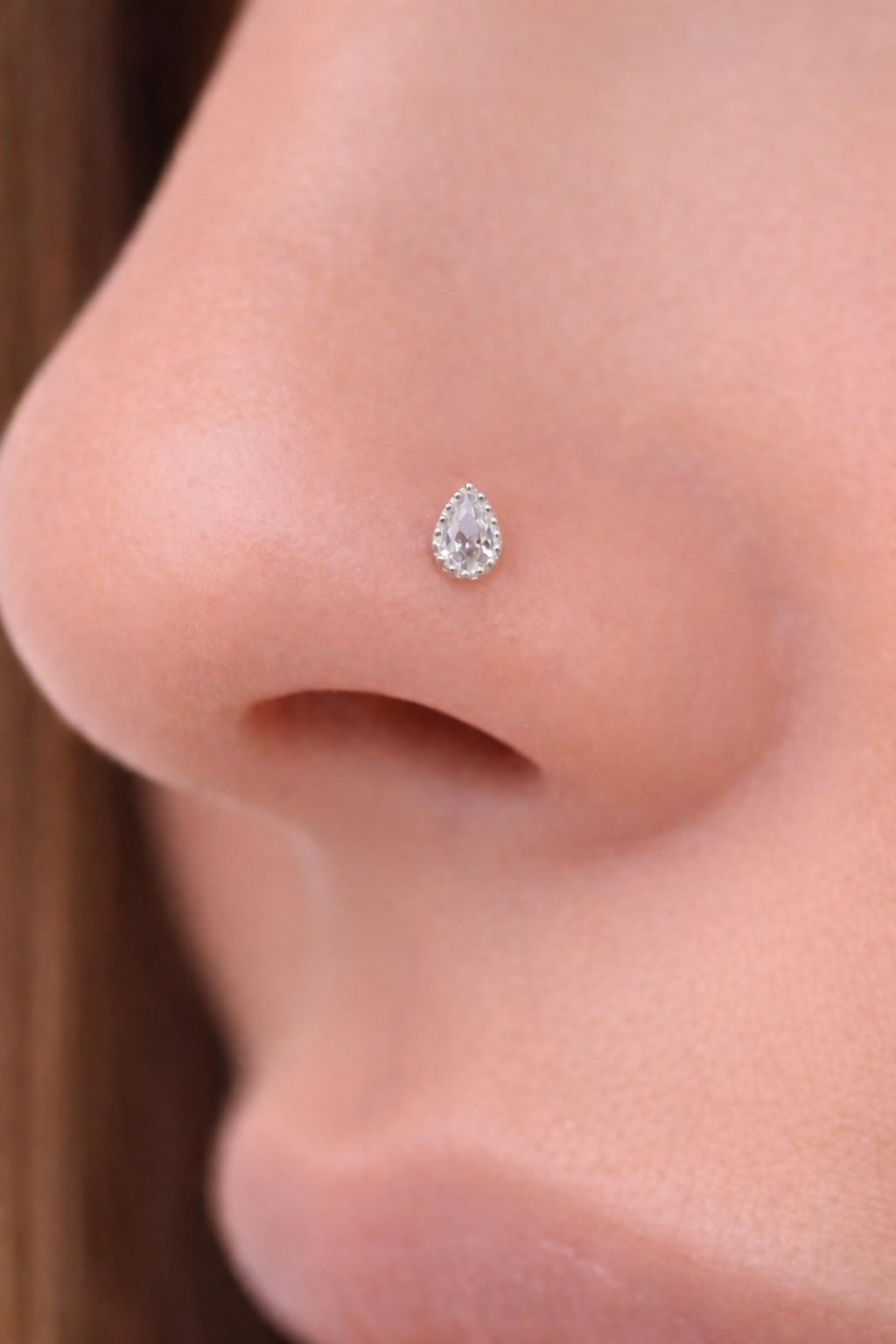 925 Ayar Gümüş Taşlı Damla Model Hızma