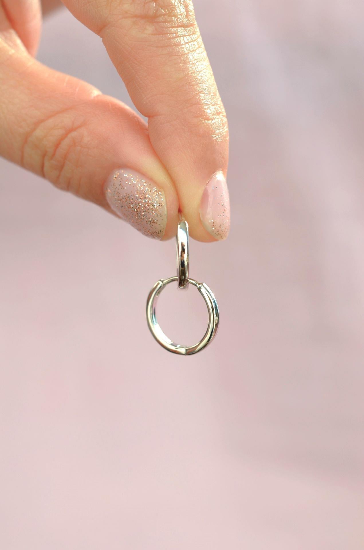 Günlük Kullanıma Uygun Düz Mini Halka Küpe Gümüş Renk