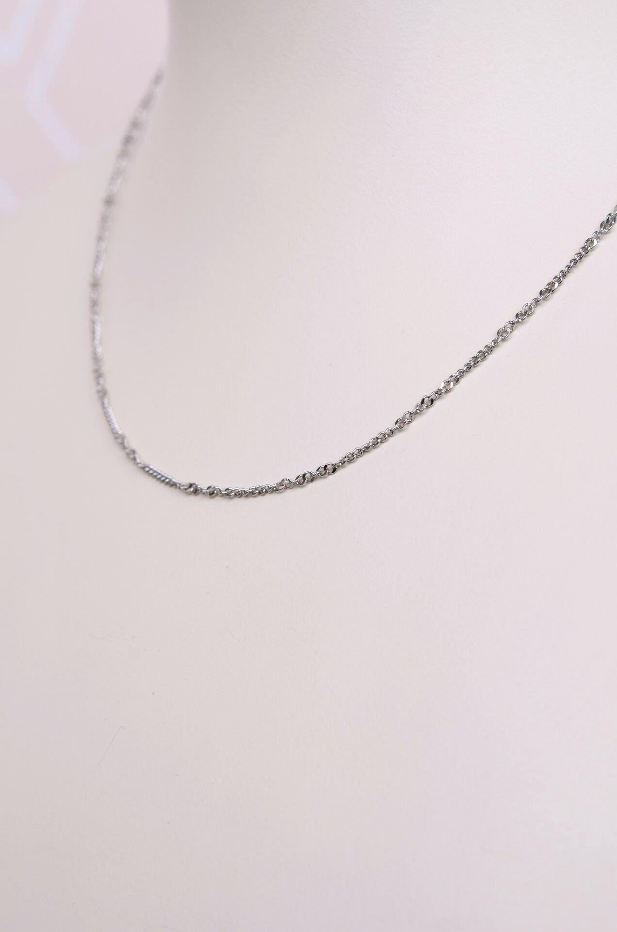 İnce Çelik Zincir Kolye 45 cm