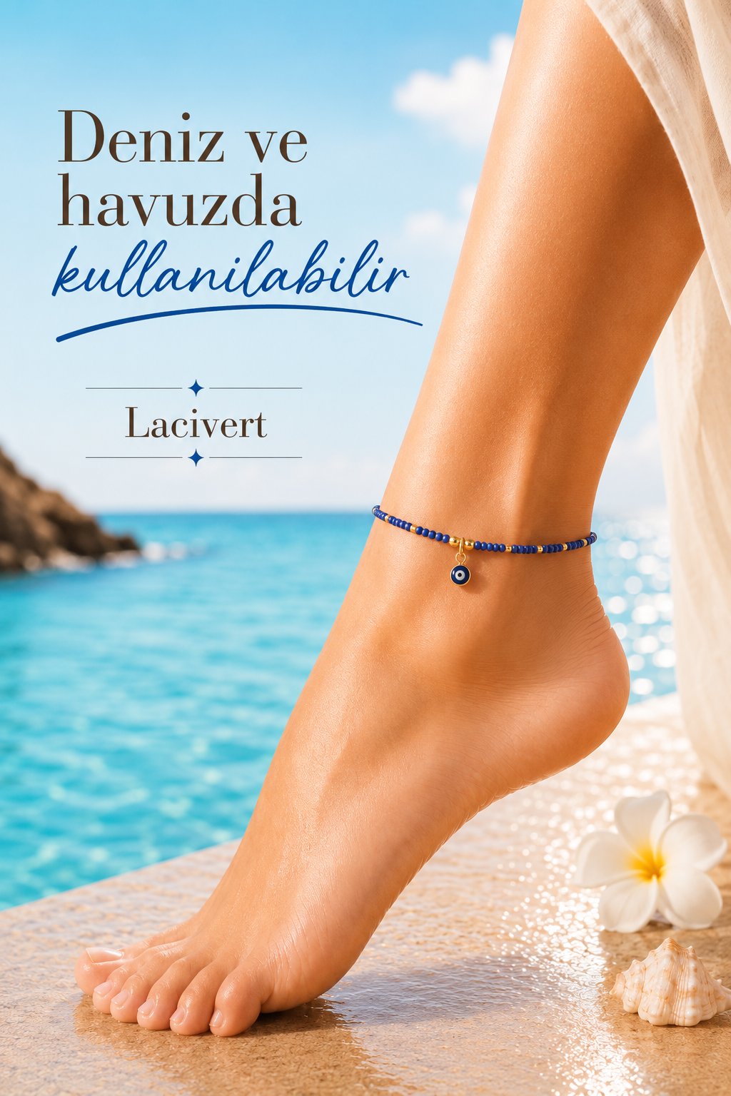 Lacivert Nazar Boncuklu Halhal