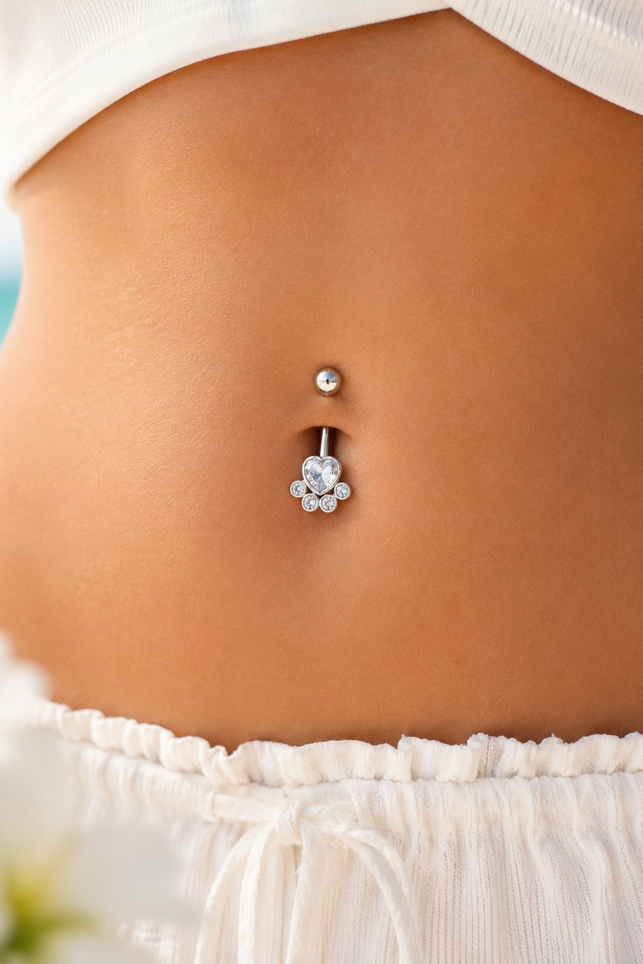 Pati Model Göbek Piercingi Patili Çelik