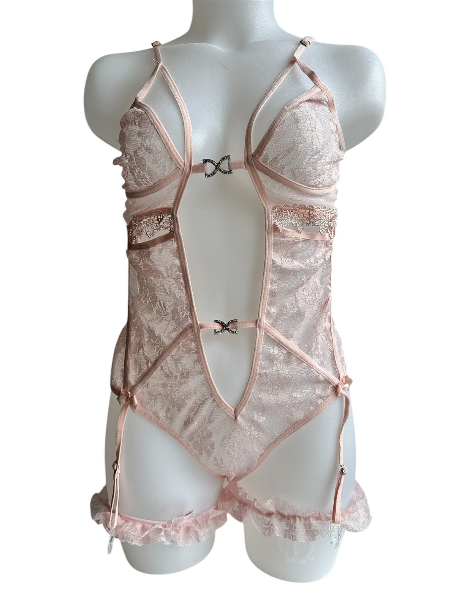 PEMBE JARTİYER ÇORAPSIZ
