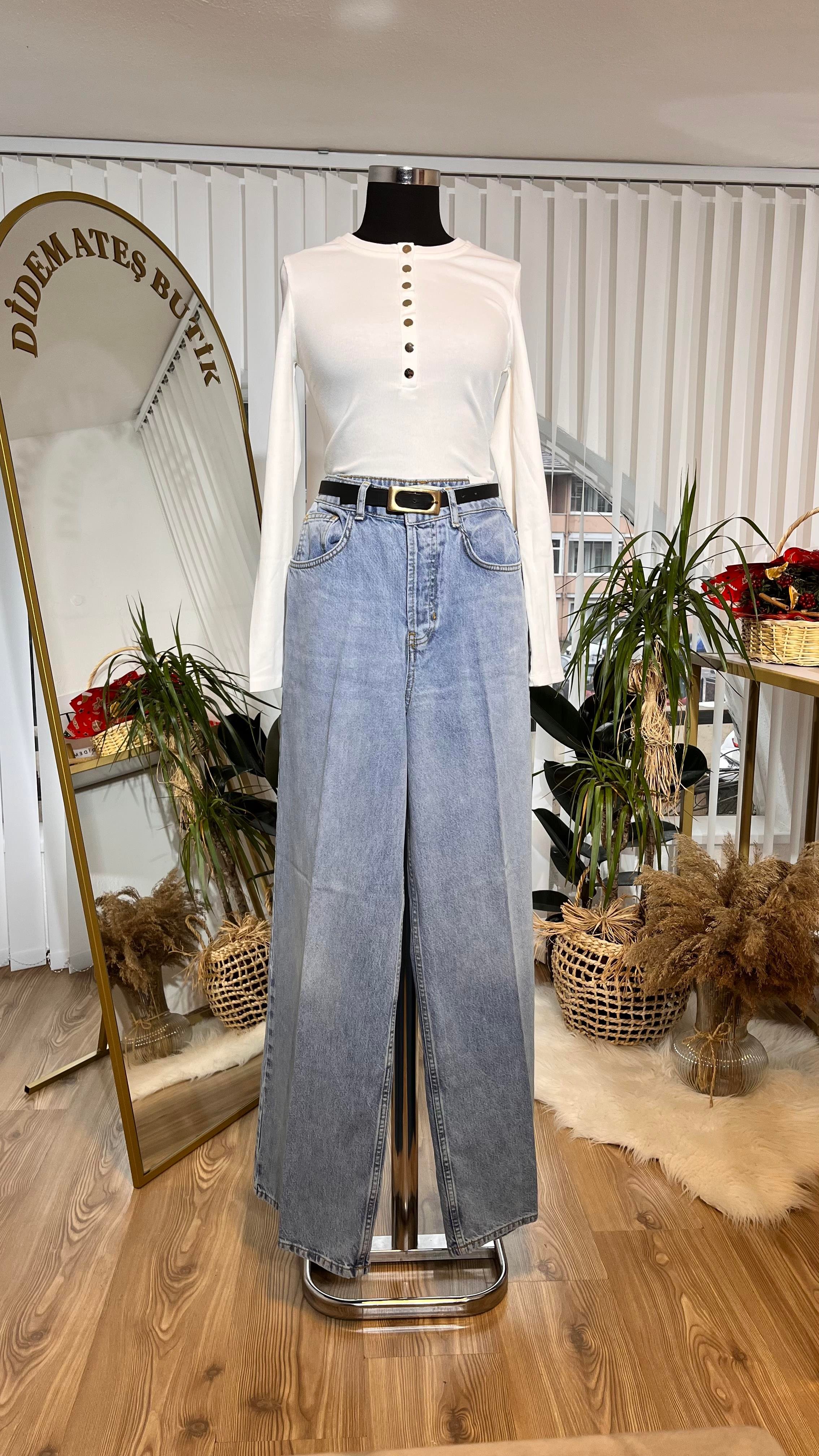Wide Leg Mavi Denim Pantolon