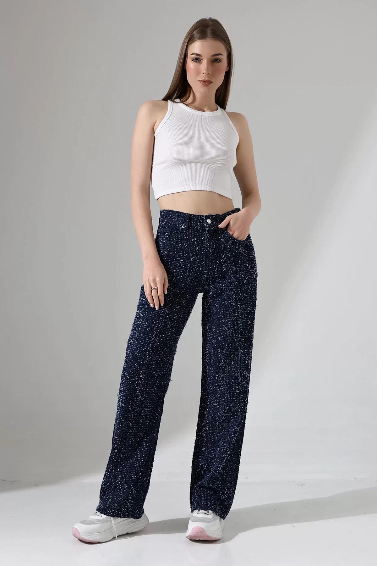 Koyu Mavi Nova Dokulu Straight Jean