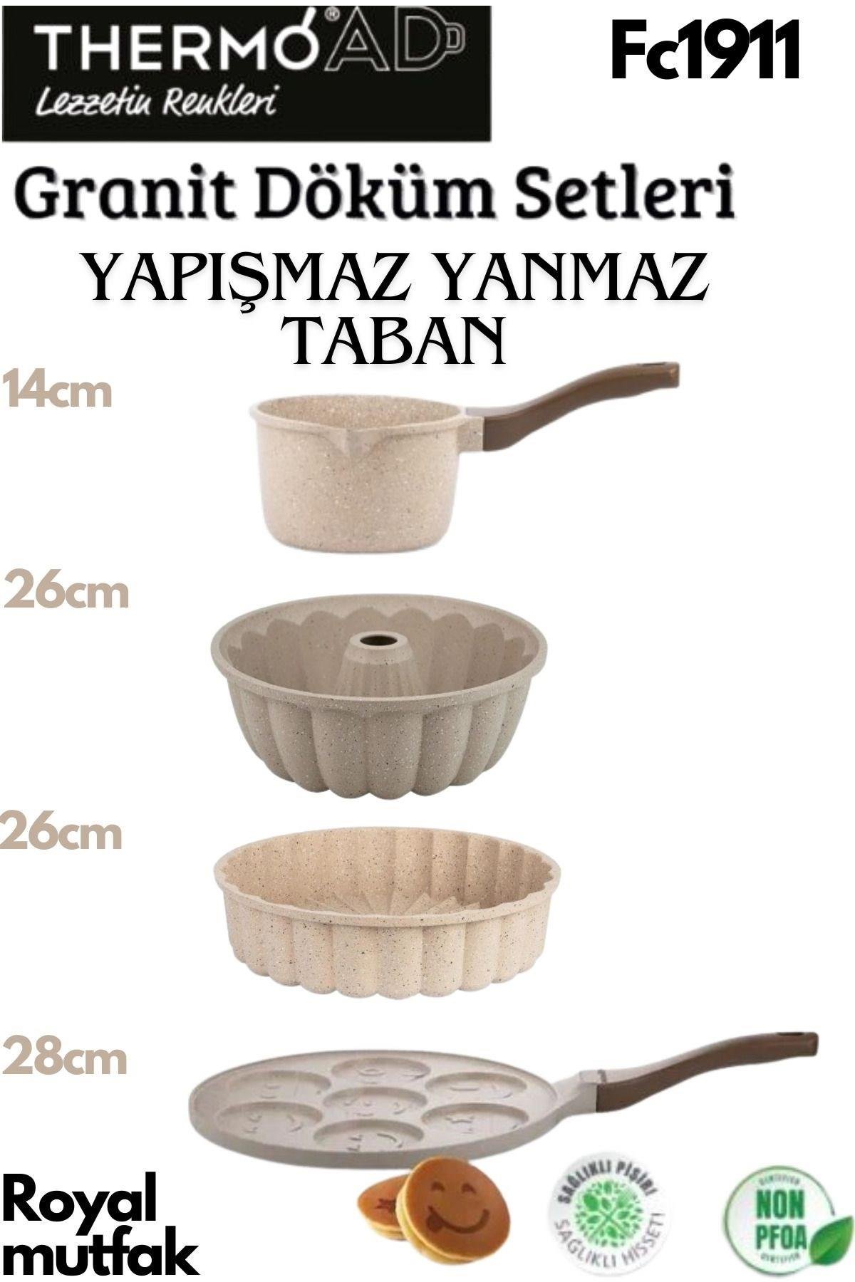 ThermoadThermoad 4'Lü Vizon Set (Sosluk&Sütlük-Kek Kalıbı-Tart Kalıbı-Emojili Pankek Tavası)