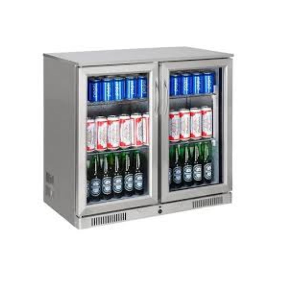 Gtech SC-228F-S Paslanmaz Çelik Şişe Soğutucu – 2 Kapılı | 228 Litre Profesyonel İçecek Soğutucu