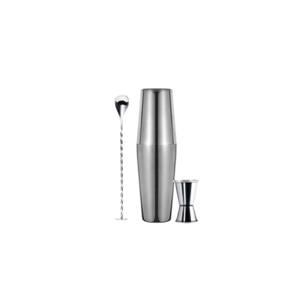 Vosco VSC-300B – 3 Parça Boston Shaker Kokteyl Seti (Paslanmaz Çelik, Profesyonel Kalite)