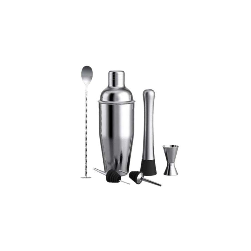 Vosco VSC-6 – 6 Parça Paslanmaz Çelik Kokteyl Shaker Seti (750 ml, Profesyonel Bar Aksesuarlarıyla)