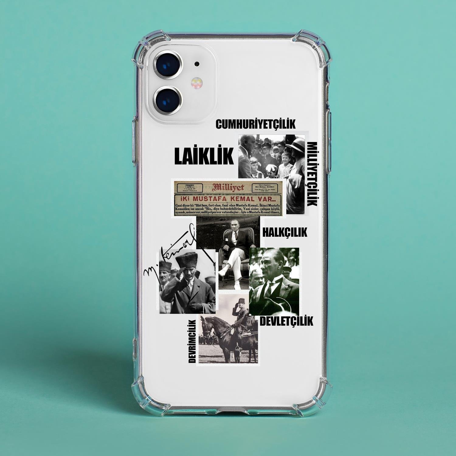 İphone Atatürk Baskılı Tüm Model Şeffaf Kılıflar