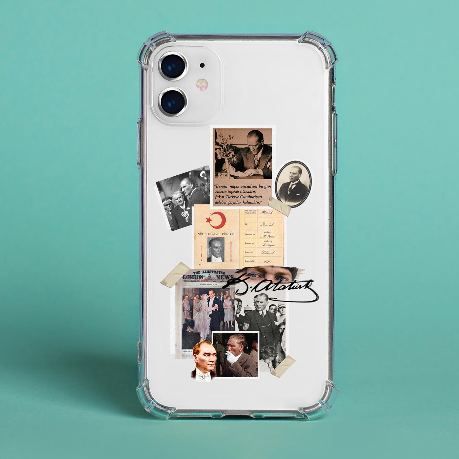 İphone Atatürk Baskılı Tüm Model Şeffaf Kılıflar