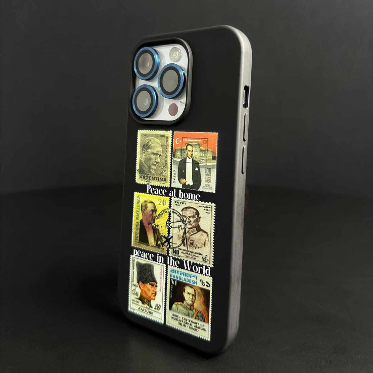 İphone Atatürk Türkiye Posta Pulu Baskılı Tüm Model Şeffaf Kılıflar