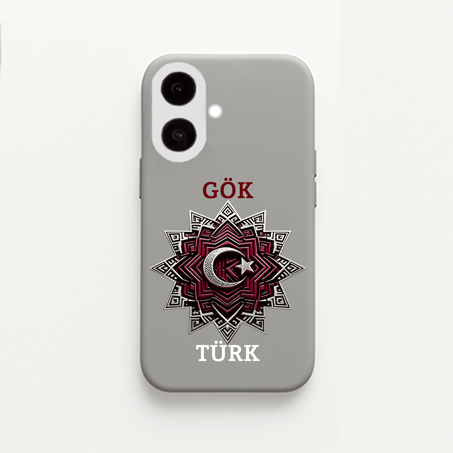 iPhone Gök Türk Tasarım Baskılı Lansman İçi Kadife Kılıf
