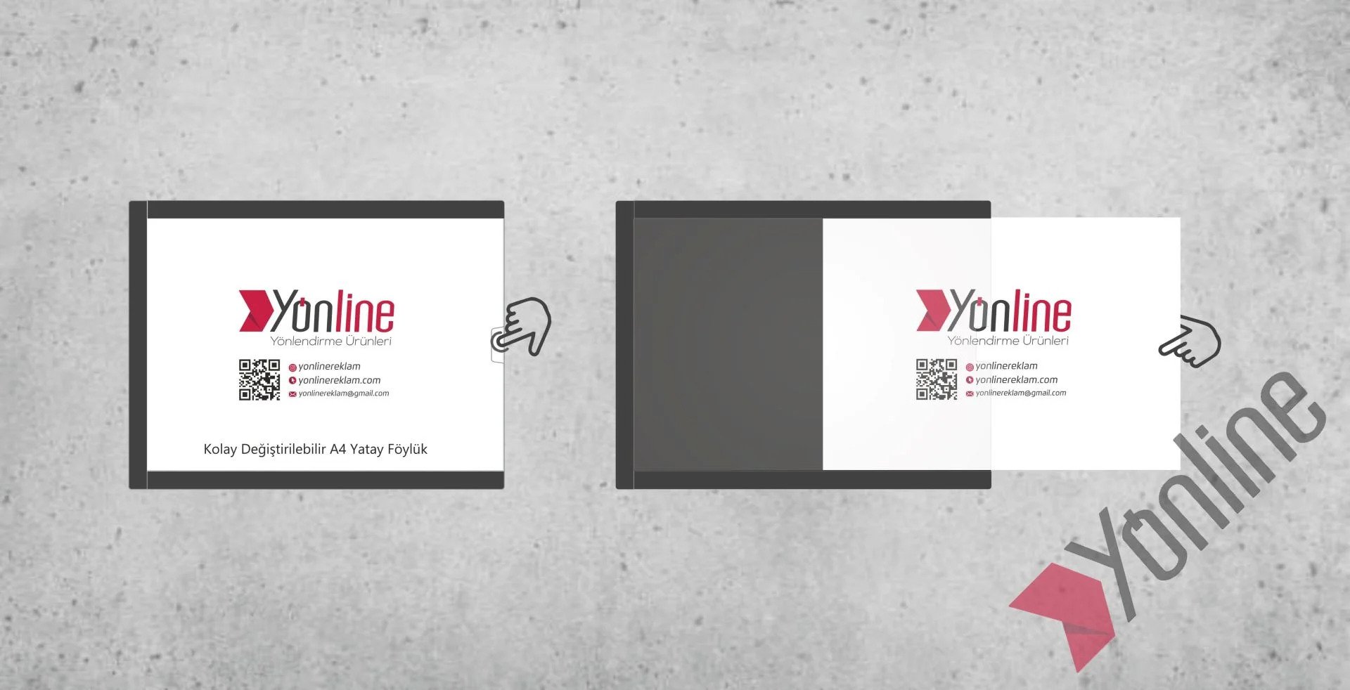 A5 Yatay Kolay Değiştirilebilir Kapı ve Duvar Tipi Föylük Pano