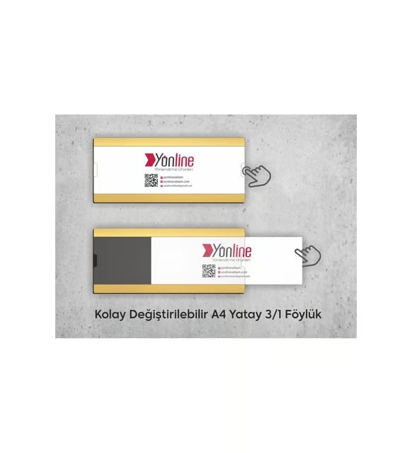 Kapı ve Duvar Tipi Kolay Değiştirilebilir A4 1/3 Föylük Sarı
