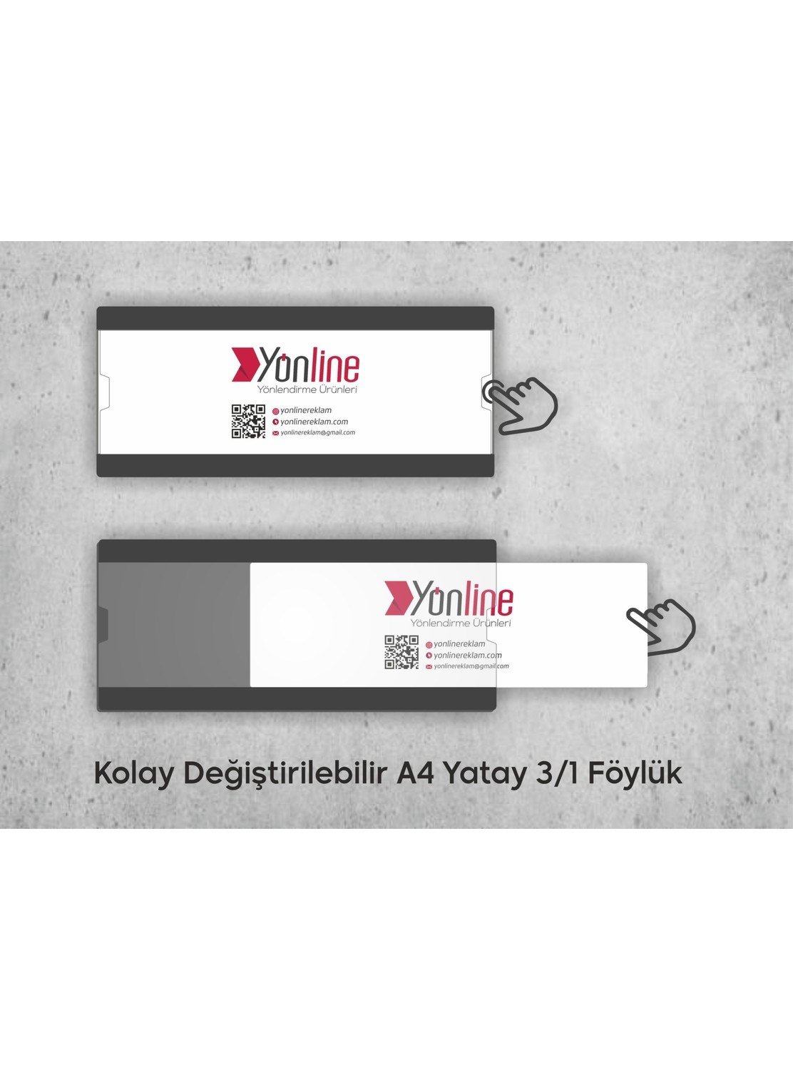 Kapı ve Duvar Tipi Kolay Değiştirilebilir A4 1/3 Föylük