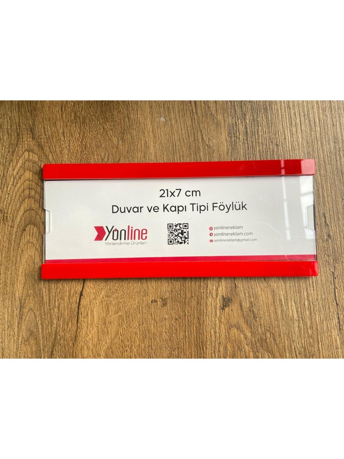 Kapı ve Duvar Tipi Kolay Değiştirilebilir A4 1/3 Föylük Kırmızı