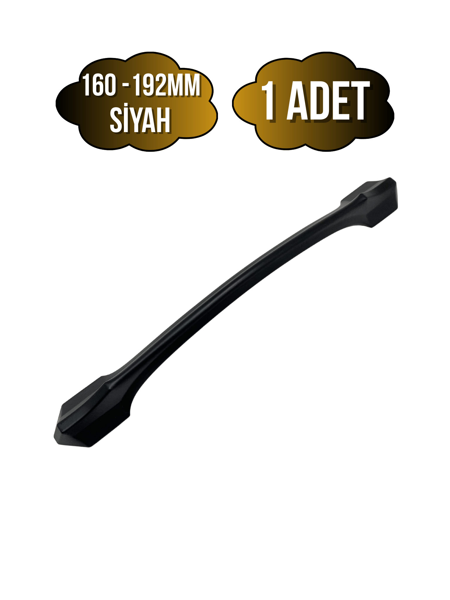 Ateş Siyah Metal Dolap Kulpu Mobilya ve Mutfak Dolap Kulpu(SİYAH)(160-192MM)