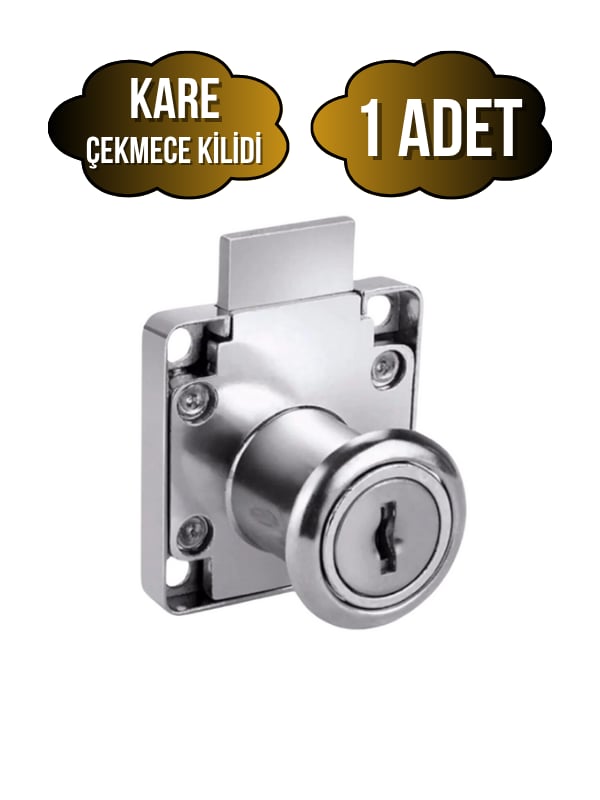 Çekmece Kilidi Anahtarlı Dolap Mobilya Kilidi(KARE)