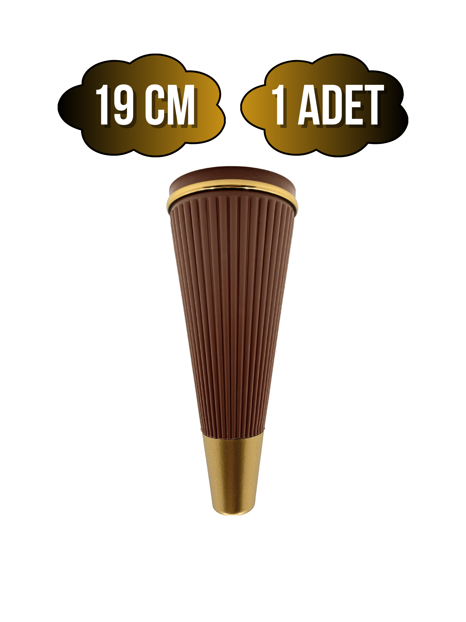 Cihan Desenli 19CM Plastik Ayak Mobilya Masa ve Dolap Ayağı(19CM)(KAHVERENGİ - ALTIN)