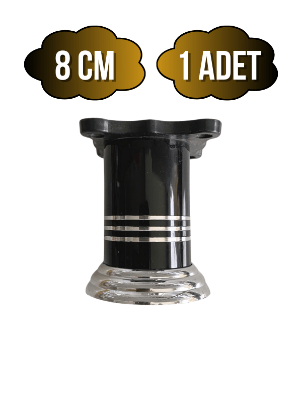 Düz Şeritli Alüminyum Ayak Mobilya Masa ve Dolap Ayağı(SİYAH)(8CM - 10CM)