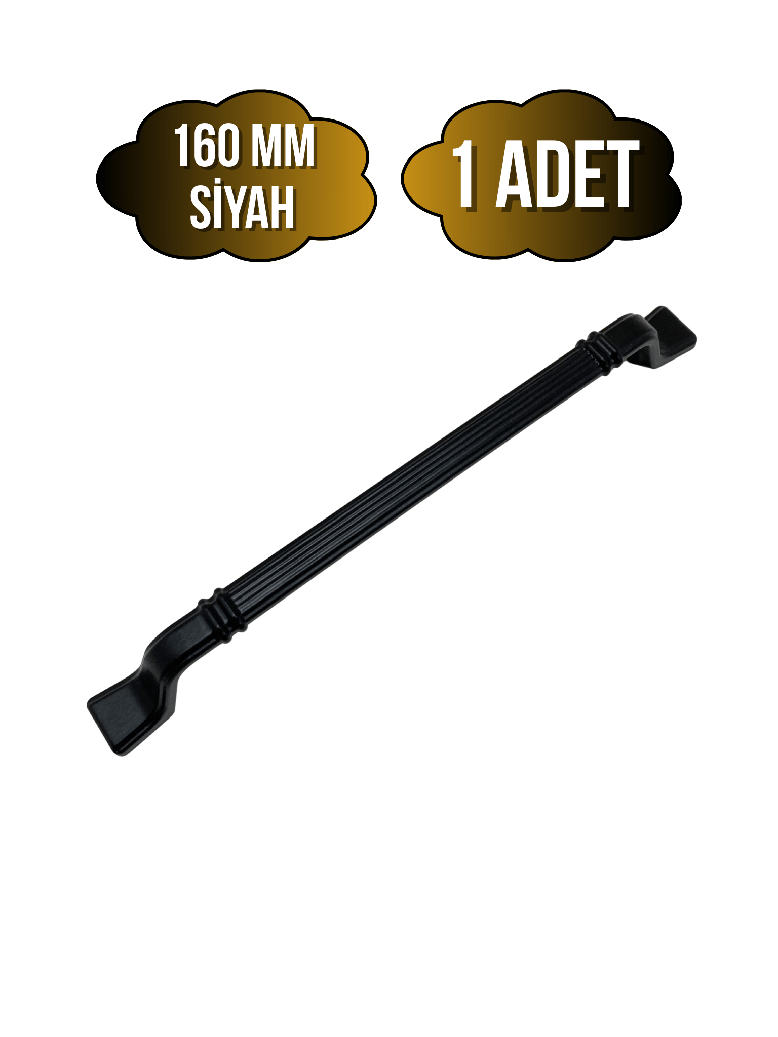 Havai Çizgili Siyah Metal Dolap Kulpu Mobilya ve Mutfak Dolap Kulpu(SİYAH)(160MM)