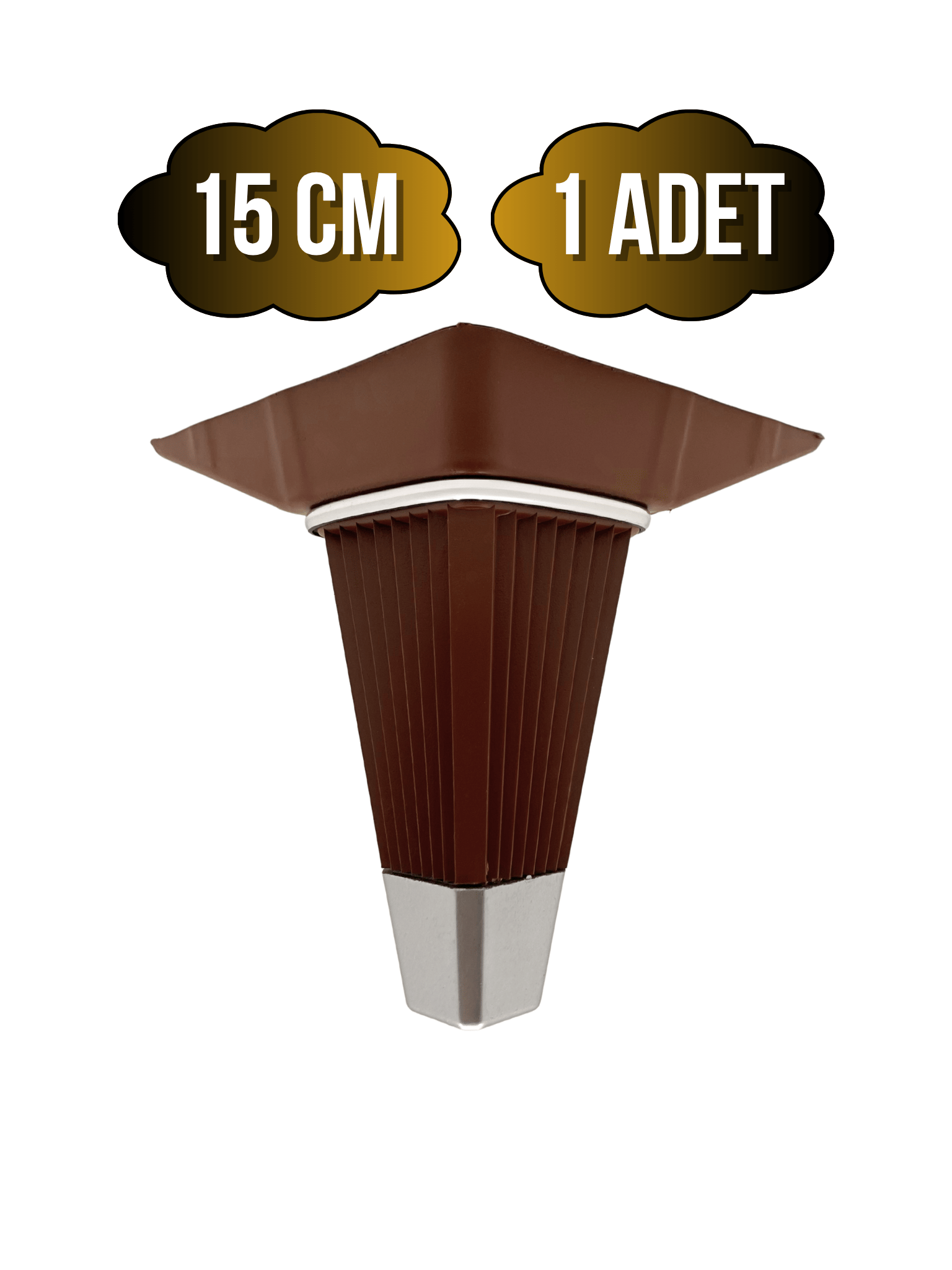 İrem Kahverengi Krom 15cm Plastik Ayak Mobilya Masa ve Dolap Ayağı(KAHVERENGİ KROM)(15CM)