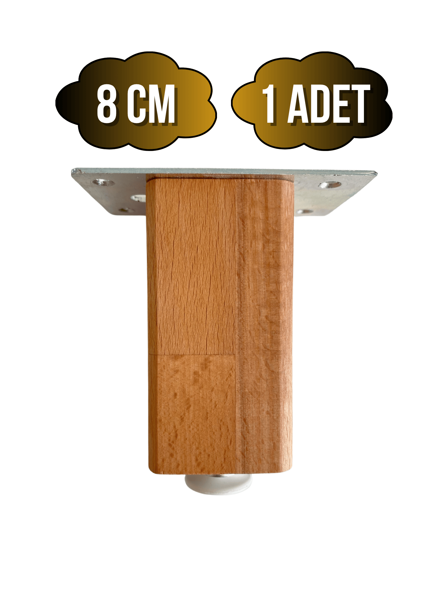 Kale Ayarlı Ahşap Ayak Mobilya Masa ve Dolap Ayağı(KAYIN)(KAYIN/GÜRGEN AĞACI)