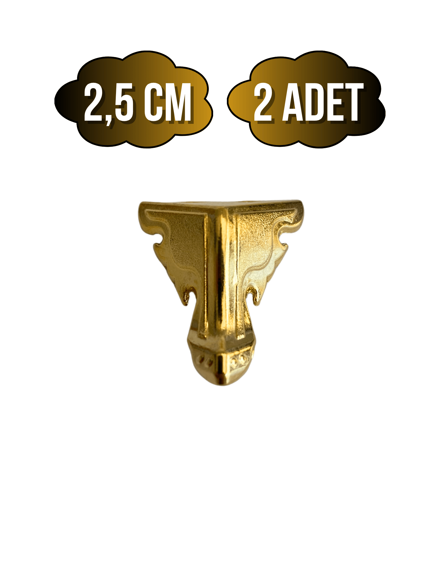 Kelebek Düz 2.5cm Metal Ayak Çeyiz ve Hediye Kutusu Mobilya Ayağı(2.5CM)(ALTIN)