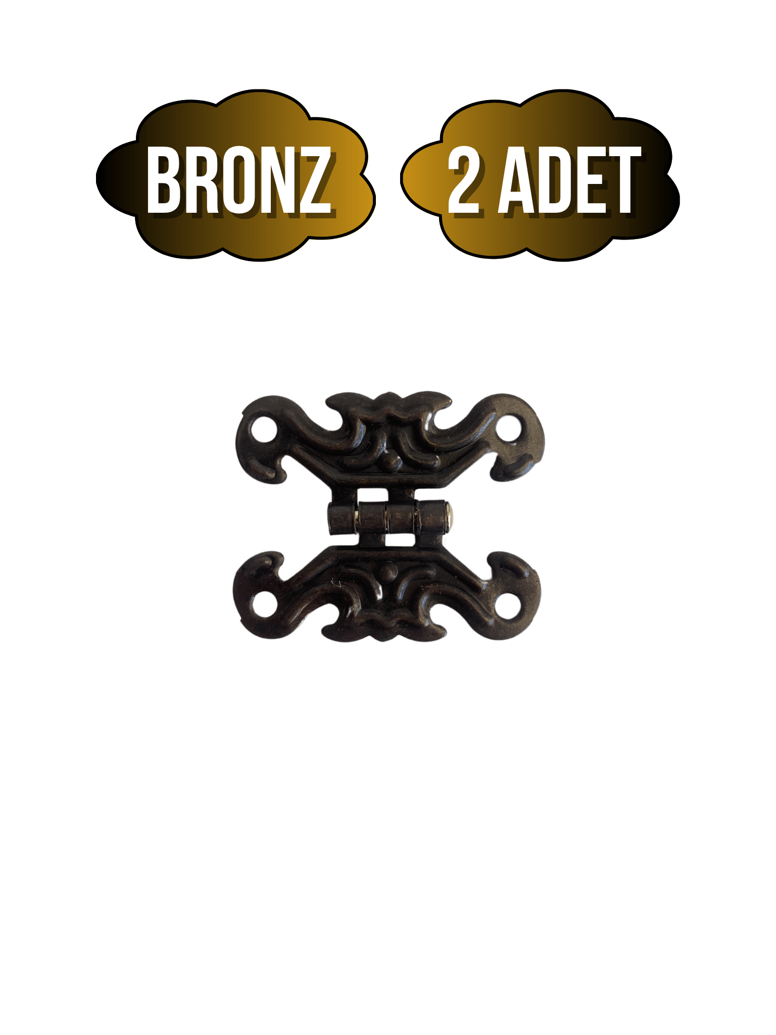 Kelebek Tavla Menteşesi Mobilya Kutu Menteşesi(BRONZ)(EN:3CM BOY:2CM)