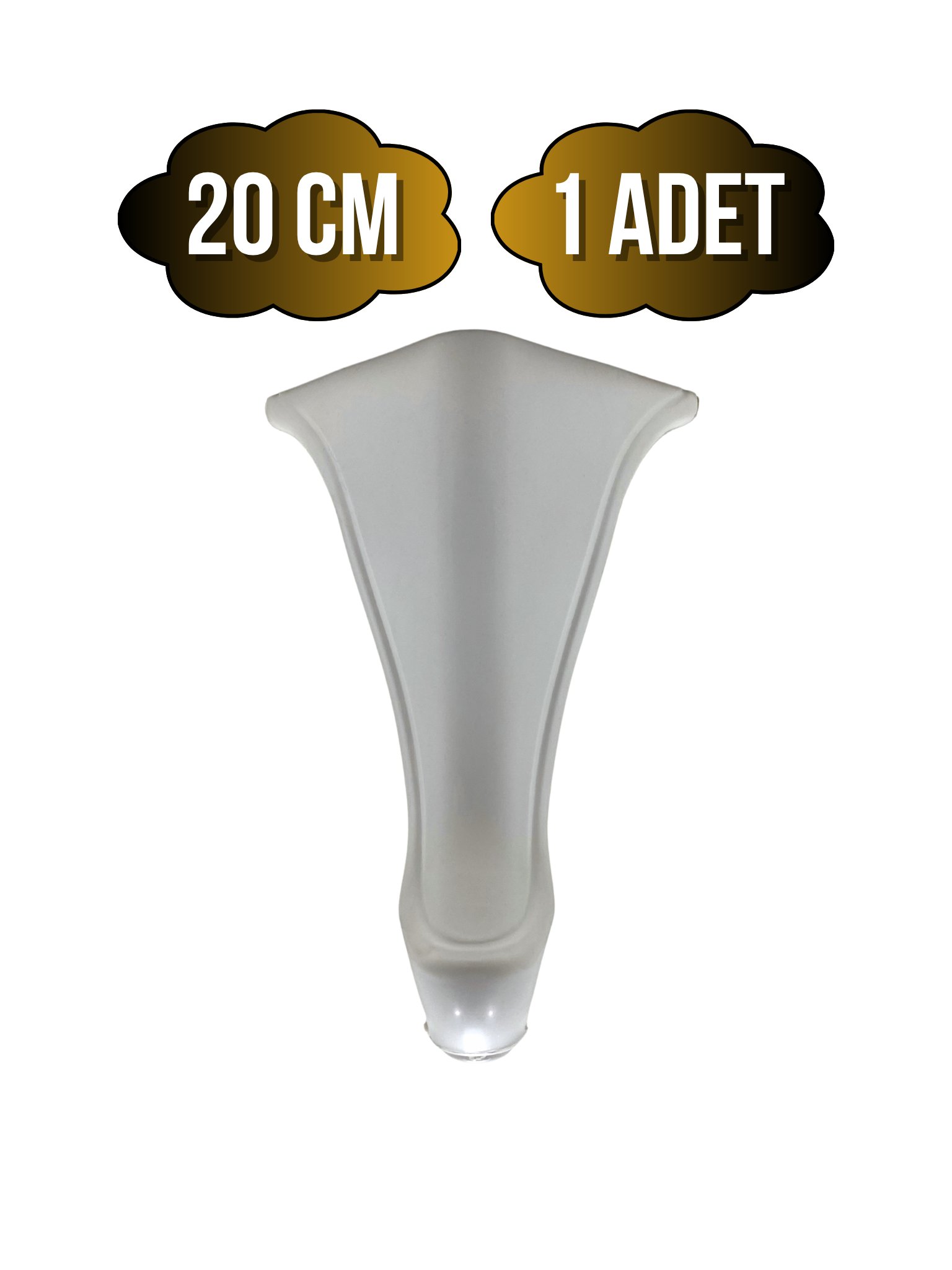 Lüx Lükens Beyaz 20cm Plastik Ayak Mobilya Masa ve Dolap Ayağı(BEYAZ)(20CM)
