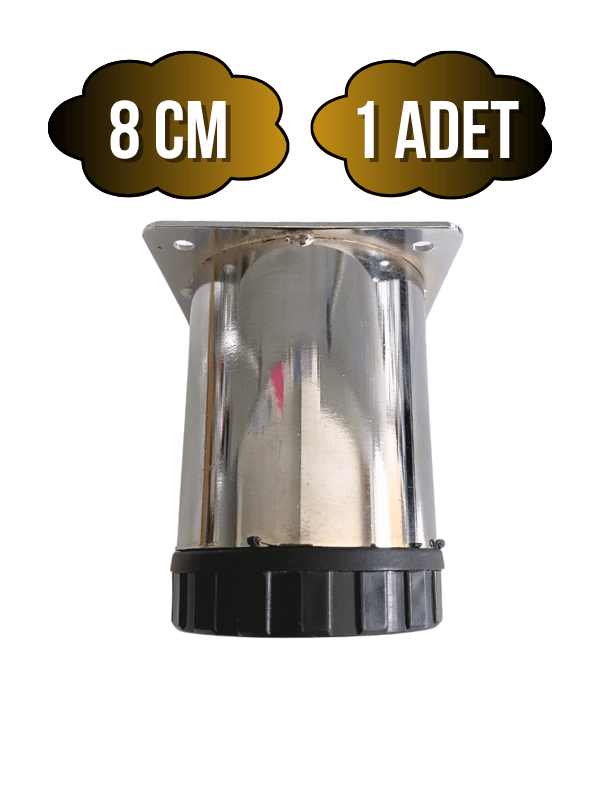 Metal Krom 8cm Ayak Mobilya Masa ve Dolap Ayağı(KROM)(8CM)(ÇAP:60MM)