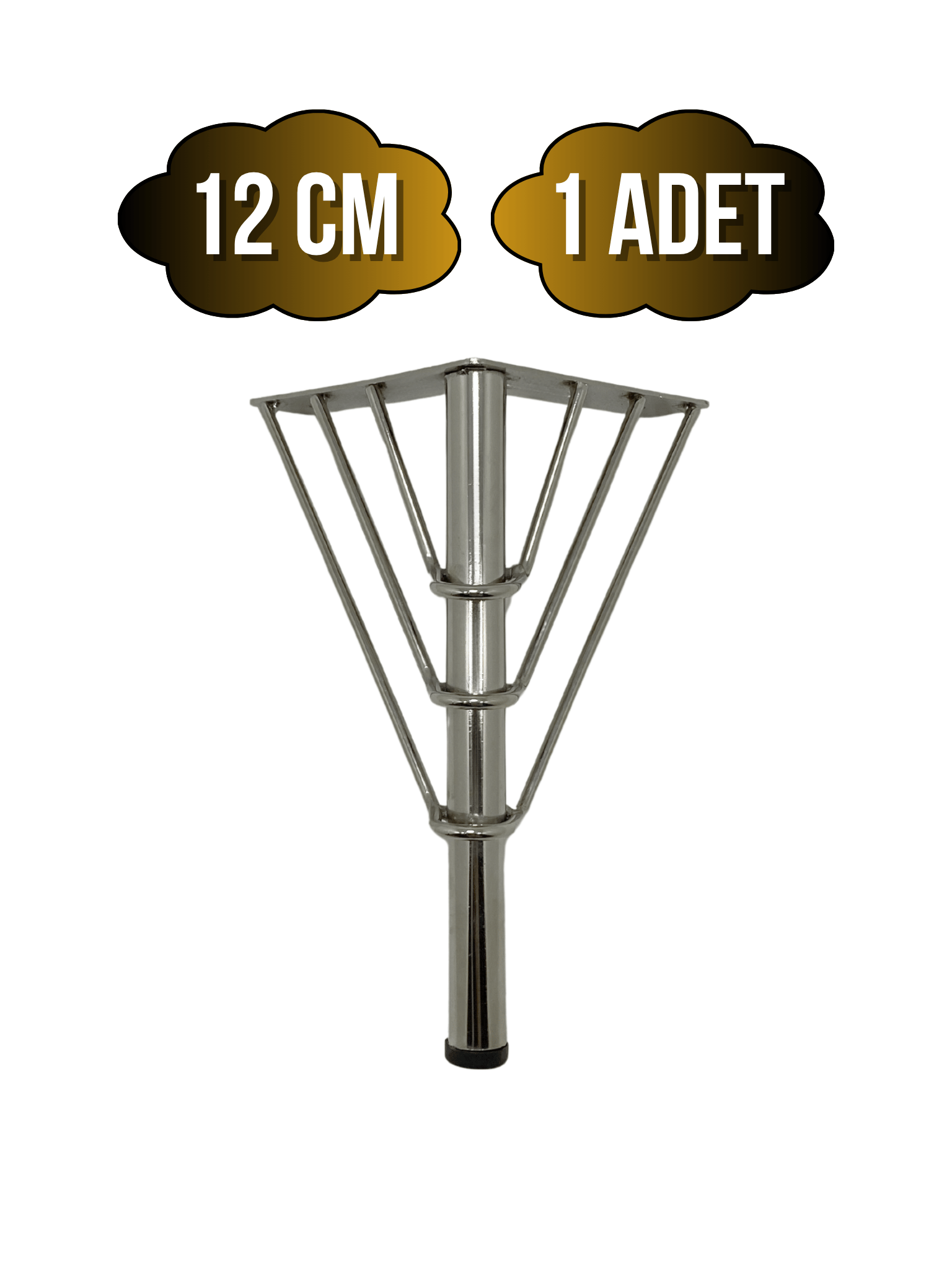 Metal Tel Boru Desenli Ayak Mobilya Masa ve Dolap Ayağı(KROM)(METAL)