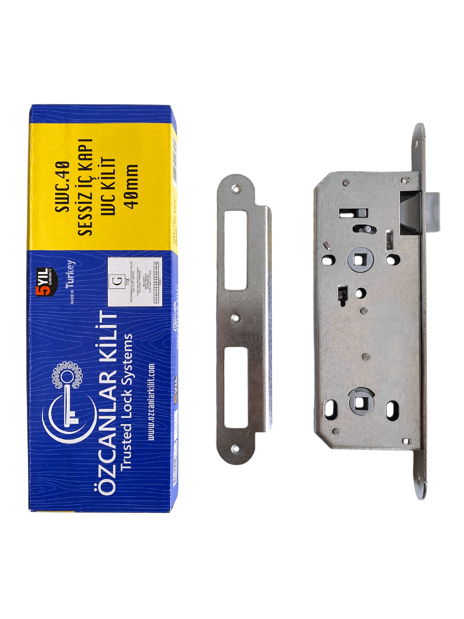 OVAL 40mm Gömme Sessiz İç Kapı WC Banyo Kilidi (WC)(23mmx40mm)