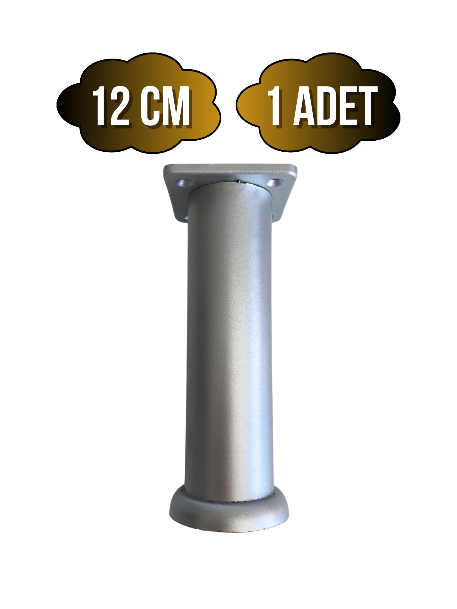 Plastik Gümüş Ayarlı Ayak Mobilya Masa ve Dolap Ayağı(12CM - 15CM)(GÜMÜŞ - GRİ)