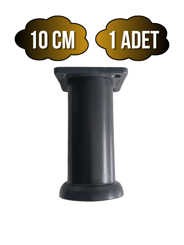 Plastik Siyah Ayarlanabilir Ayak Masa Dolap ve Mobilya Ayağı(SİYAH)(10CM - 12CM - 15CM)