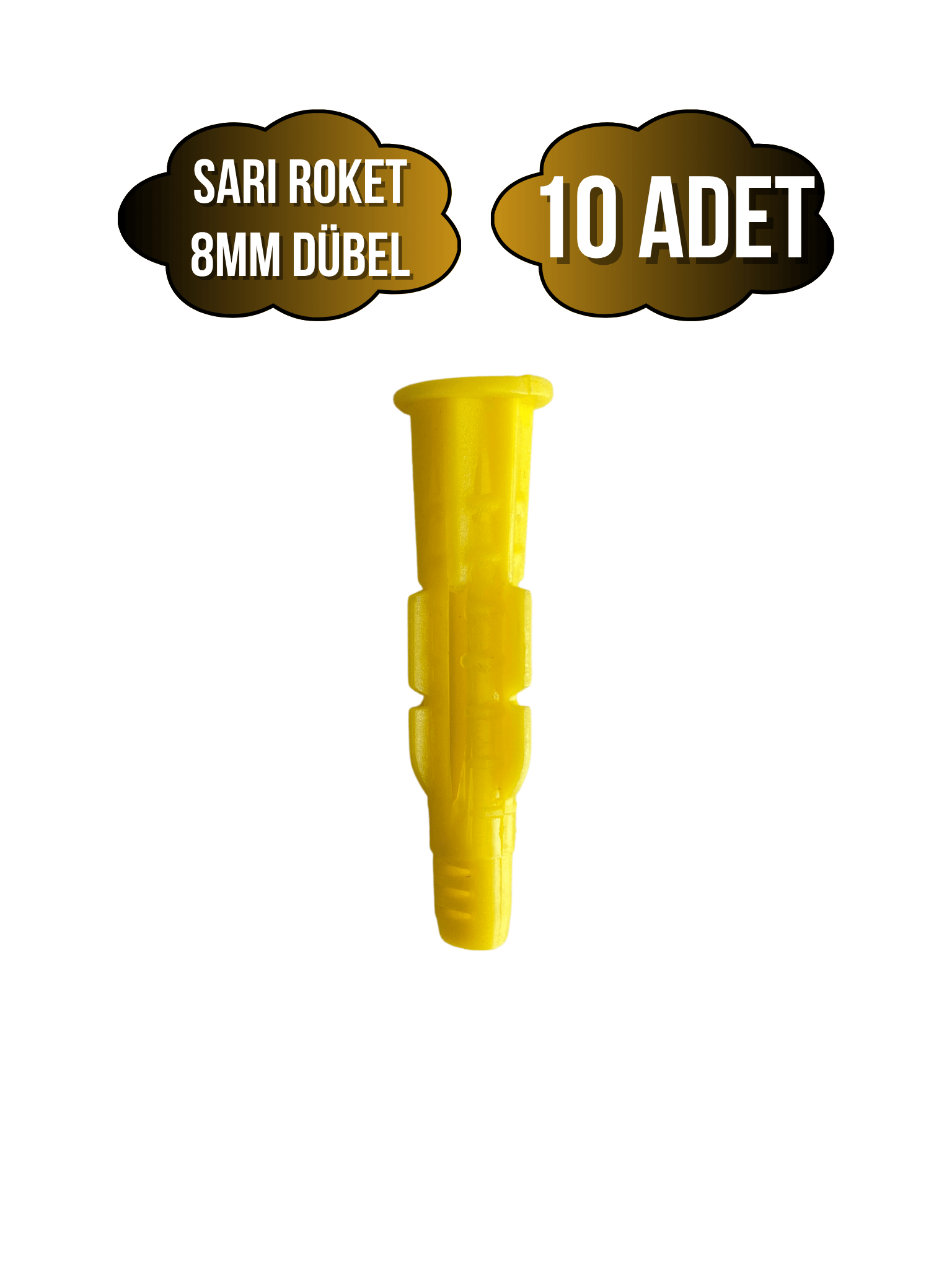 Roket Sarı 8mm Dübel Beton Tuğla Briket Dubeli(8MM)(SARI)(ROKET)