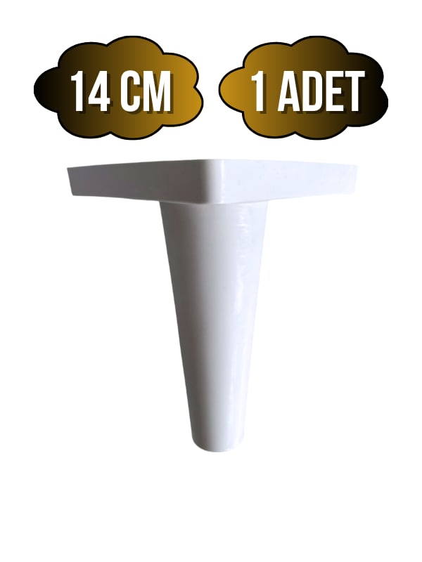 Rüzgar Plastik 14cm Ayak Mobilya Masa ve Dolap Ayağı(14CM)(BEYAZ)