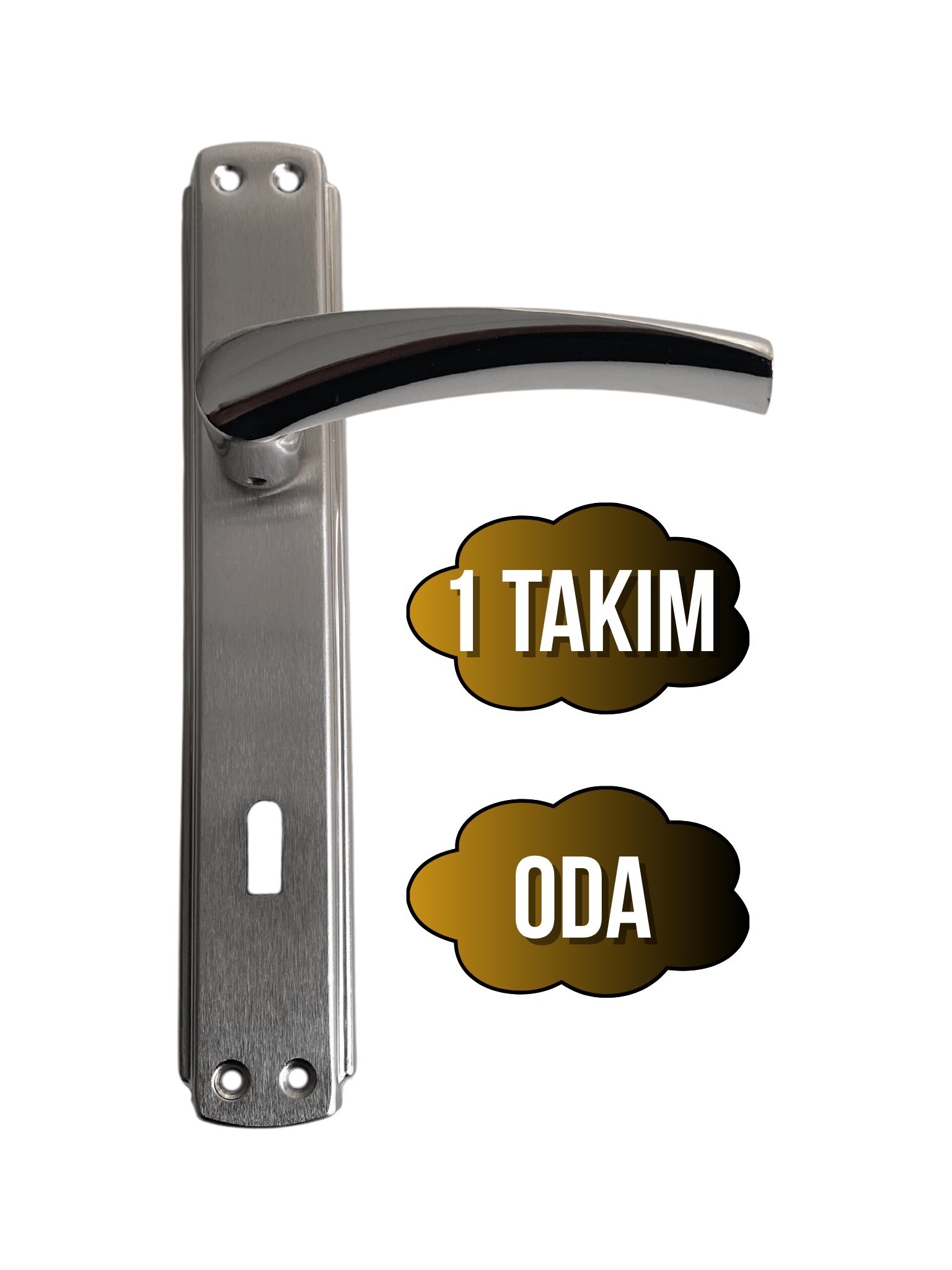 Serçe Bravo Krom Kapı Kolu Oda Aynalı İç Kapı Kolu(ODA)(1 TAKIM)