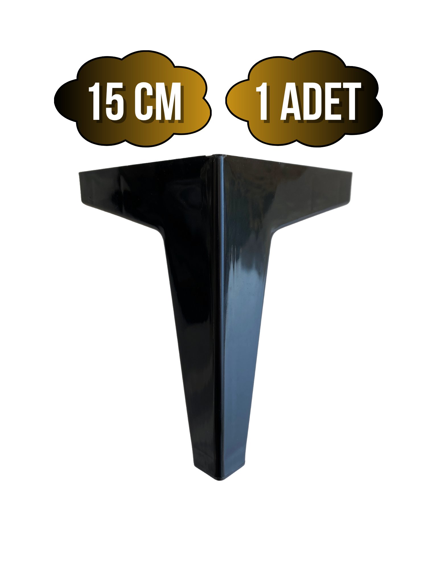 Serçe Düz 15CM Plastik Ayak Mobilya Masa ve Dolap Ayağı(15CM)(SİYAH)